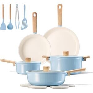 CAROTE 16pcs Ceramic Cookware Pots and Pans Non Stick Kitchen Cookware Sets,